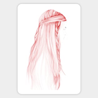 Red Hair ZIG ZAG Sticker